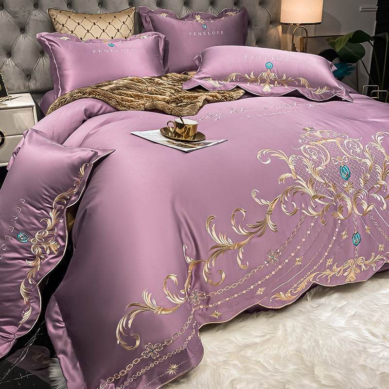 Ice Silk Quilt Sets Bed Sheets Bedding Four-piece Set - Mubimart