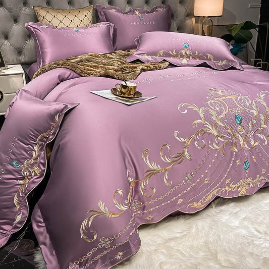 Ice Silk Quilt Sets Bed Sheets Bedding Four-piece Set - Mubimart