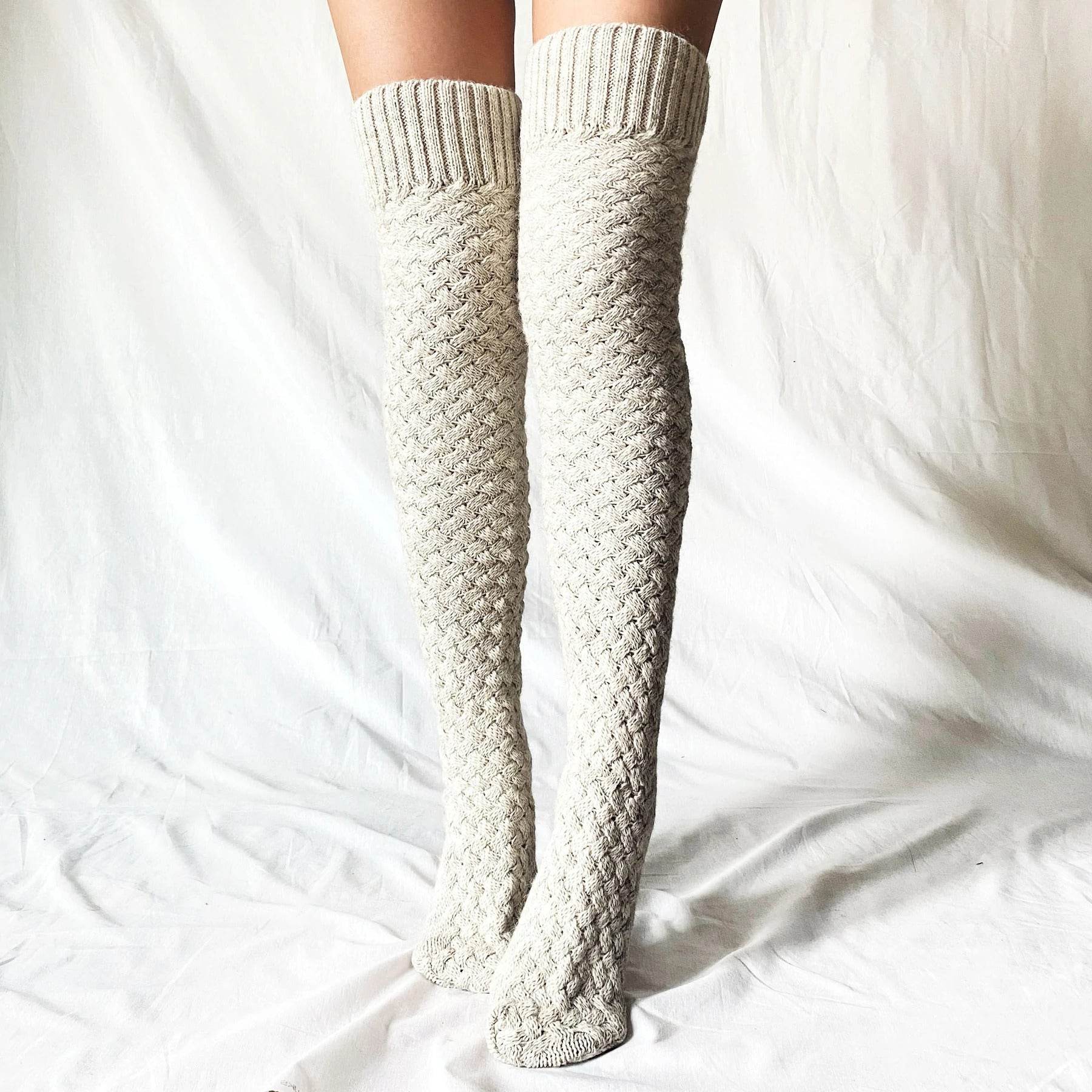 Indoor Home Wool Keep Warm Knee Pads Room Socks - Mubimart