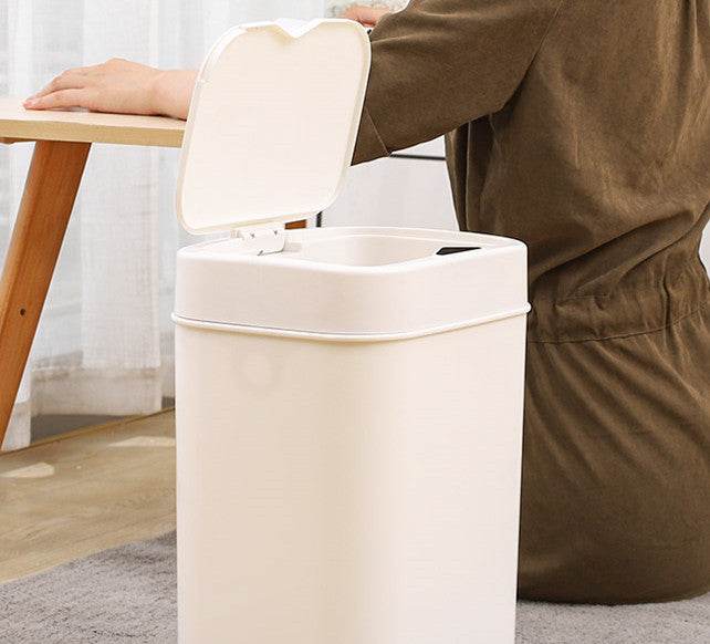 Induction Trash Can Household Smart Simple Trash Can With Lid - Mubimart