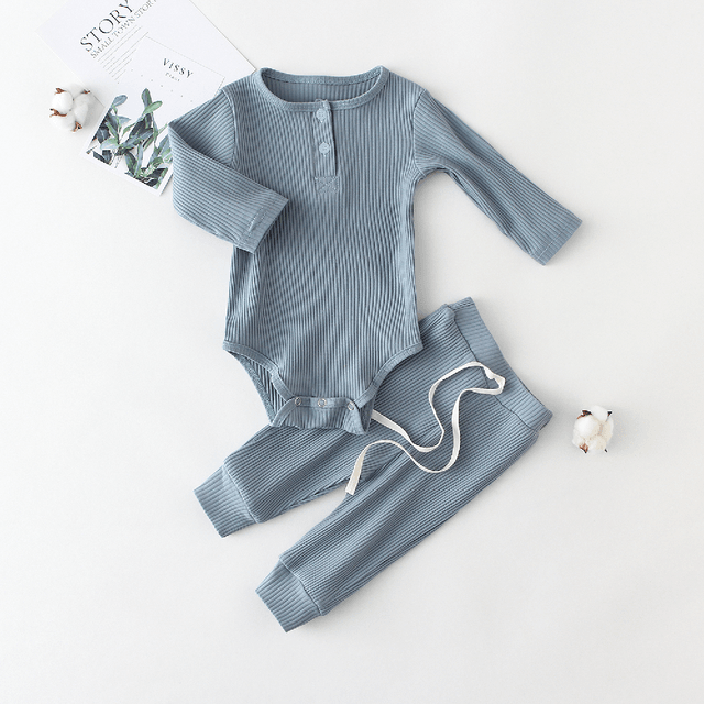 Infant Boy Girl Clothes Set Long Sleeve Baby Bodysuit - Mubimart