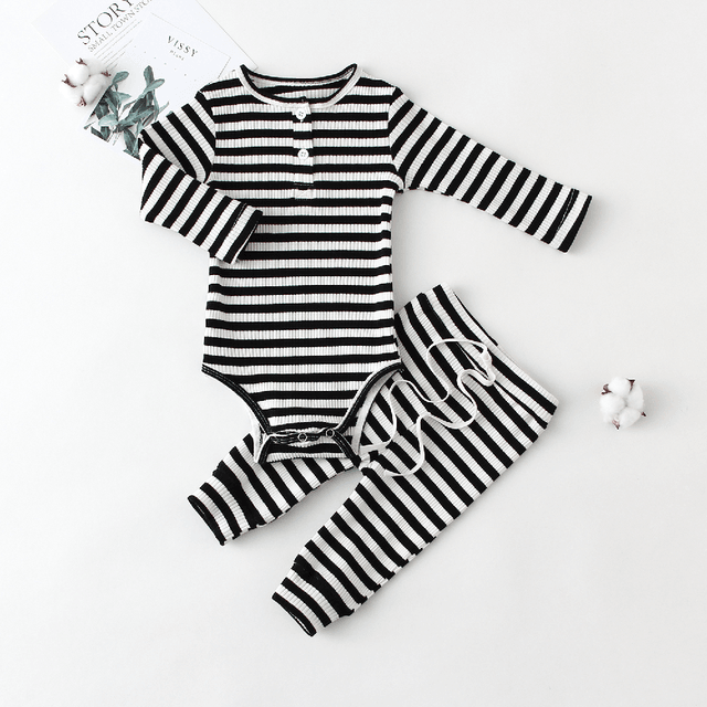 Infant Boy Girl Clothes Set Long Sleeve Baby Bodysuit - Mubimart