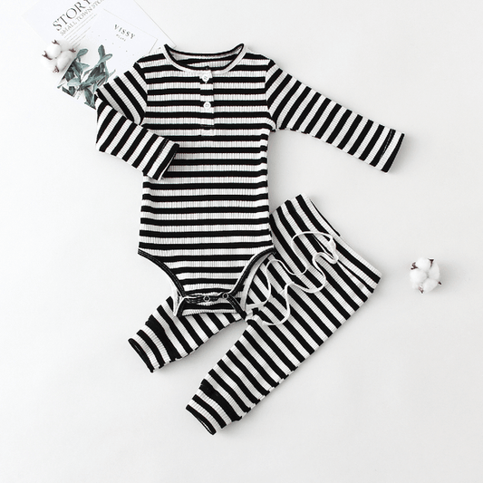Infant Boy Girl Clothes Set Long Sleeve Baby Bodysuit - Mubimart