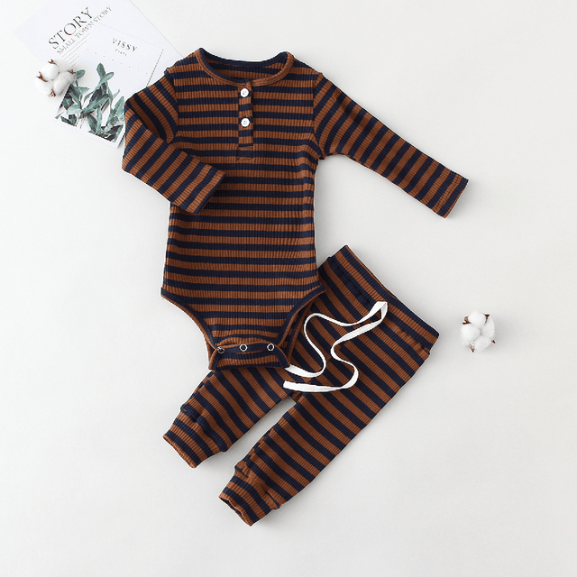 Infant Boy Girl Clothes Set Long Sleeve Baby Bodysuit - Mubimart