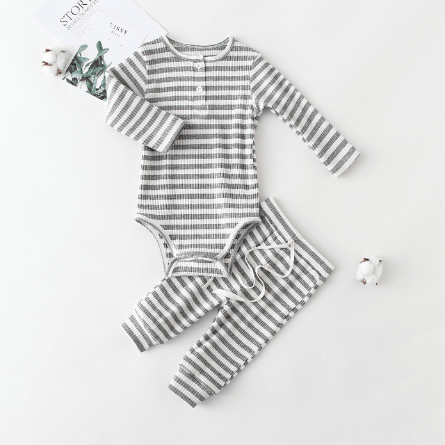 Infant Boy Girl Clothes Set Long Sleeve Baby Bodysuit - Mubimart