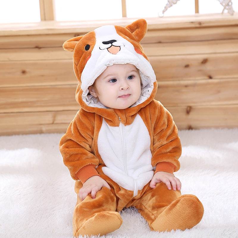 Infant Male And Female Baby 0-3 Years Old Animal Single Layer Jumpsuit Romper - Mubimart