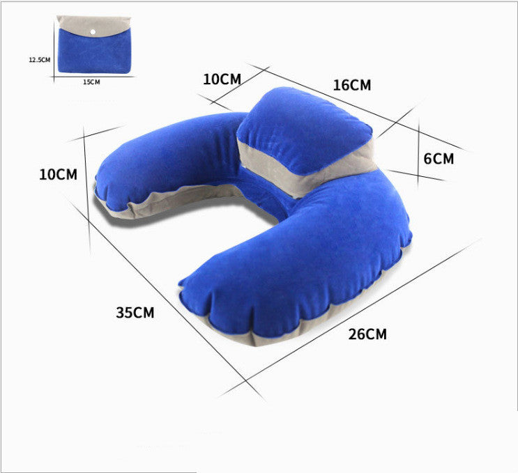 Inflatable Two-in-one Pillow Travel Three Pieces U-shape Pillow Inflatable Pillow Travel Pillow - Mubimart -  