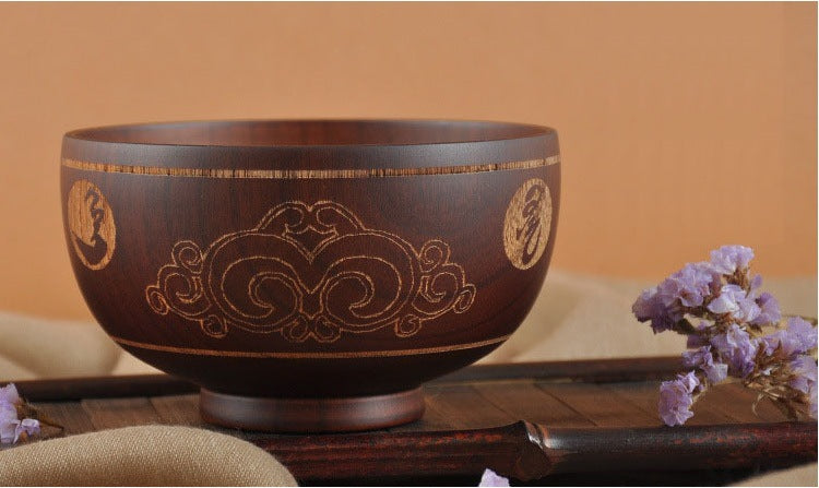 Inner Mongolia Craft Bowl Mongolian Tableware Wooden Bowl - Mubimart -  