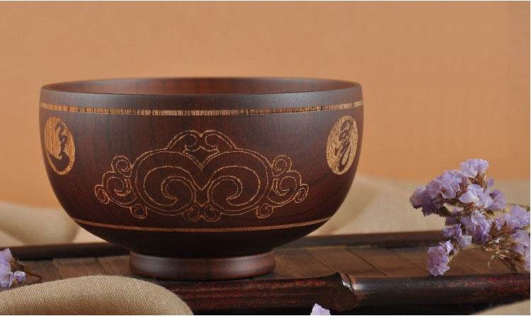 Inner Mongolia Craft Bowl Mongolian Tableware Wooden Bowl - Mubimart