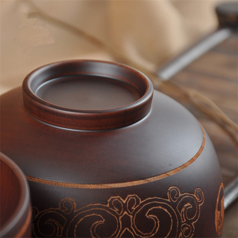 Inner Mongolia Craft Bowl Mongolian Tableware Wooden Bowl - Mubimart -  