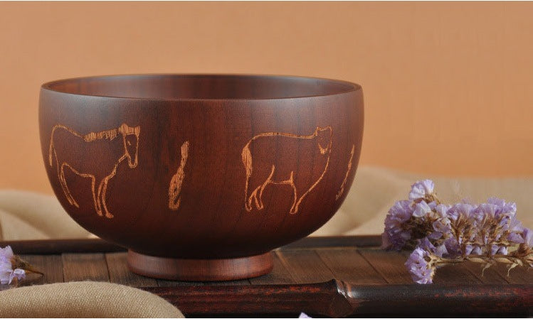 Inner Mongolia Craft Bowl Mongolian Tableware Wooden Bowl - Mubimart -  