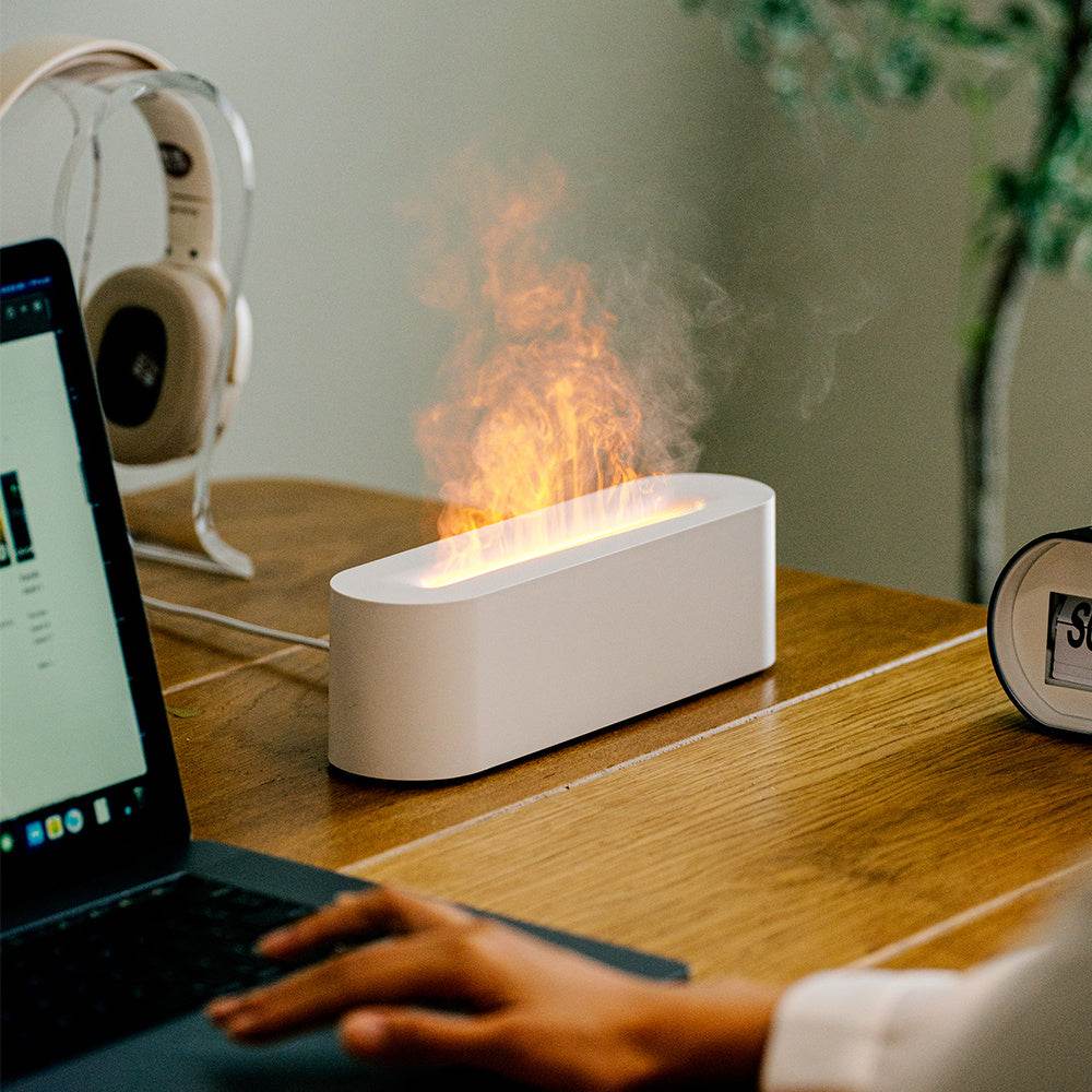 Innovative Simulated Ice Fire Cold Flame Essential Oil Diffuser 150ml Heavy Mist Air Humidifier Colorful Atmosphere Light - Mubimart