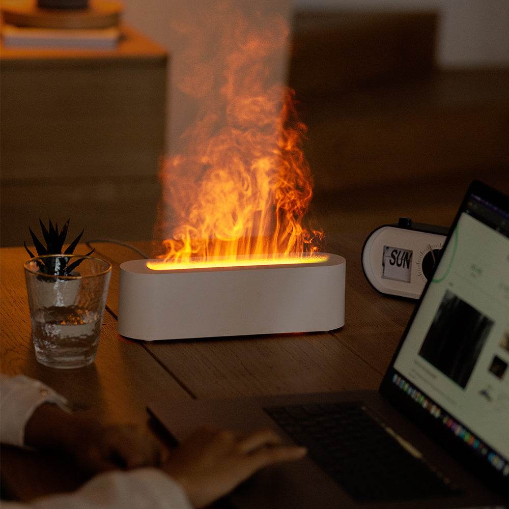Innovative Simulated Ice Fire Cold Flame Essential Oil Diffuser 150ml Heavy Mist Air Humidifier Colorful Atmosphere Light - Mubimart