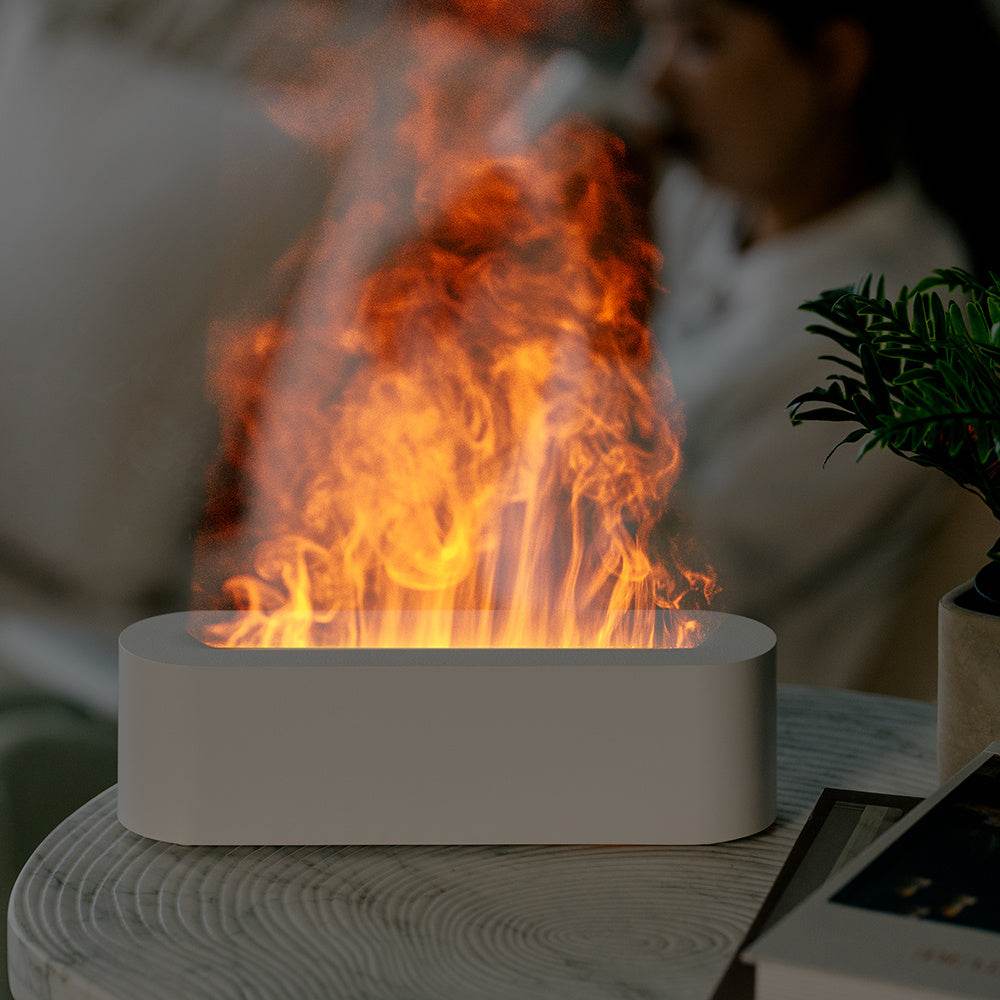 Innovative Simulated Ice Fire Cold Flame Essential Oil Diffuser 150ml Heavy Mist Air Humidifier Colorful Atmosphere Light - Mubimart