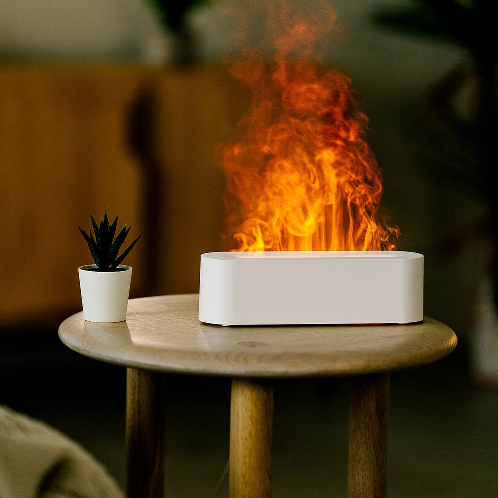 Innovative Simulated Ice Fire Cold Flame Essential Oil Diffuser 150ml Heavy Mist Air Humidifier Colorful Atmosphere Light - Mubimart