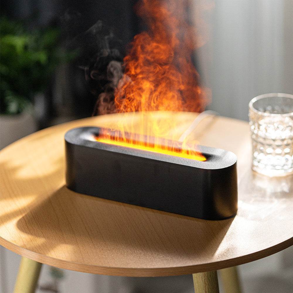 Innovative Simulated Ice Fire Cold Flame Essential Oil Diffuser 150ml Heavy Mist Air Humidifier Colorful Atmosphere Light - Mubimart