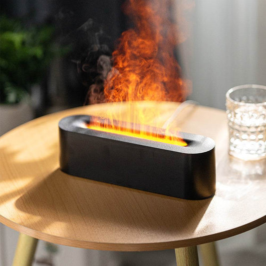 Innovative Simulated Ice Fire Cold Flame Essential Oil Diffuser 150ml Heavy Mist Air Humidifier Colorful Atmosphere Light - Mubimart
