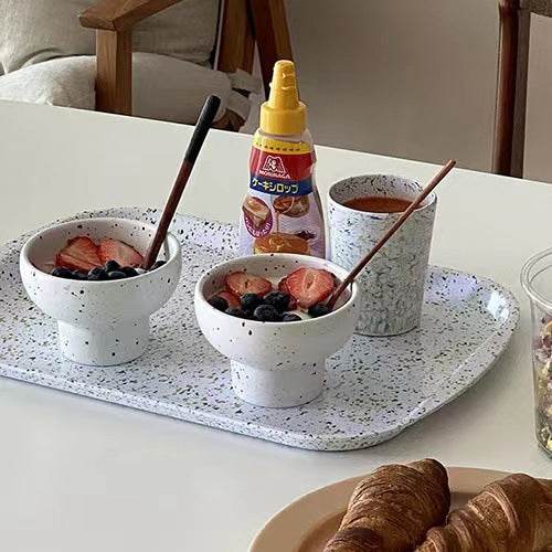 Ins Creative Splashing Ink Ice Cream Cup Tall Bowl - Mubimart