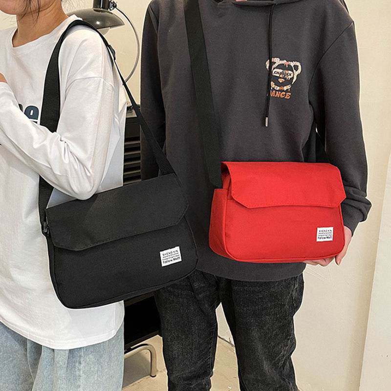 Ins Messenger Bags Women Men Crossbody Shoulder Bag Casual Couple Small Flap Bag - Mubimart