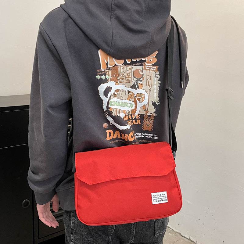 Ins Messenger Bags Women Men Crossbody Shoulder Bag Casual Couple Small Flap Bag - Mubimart