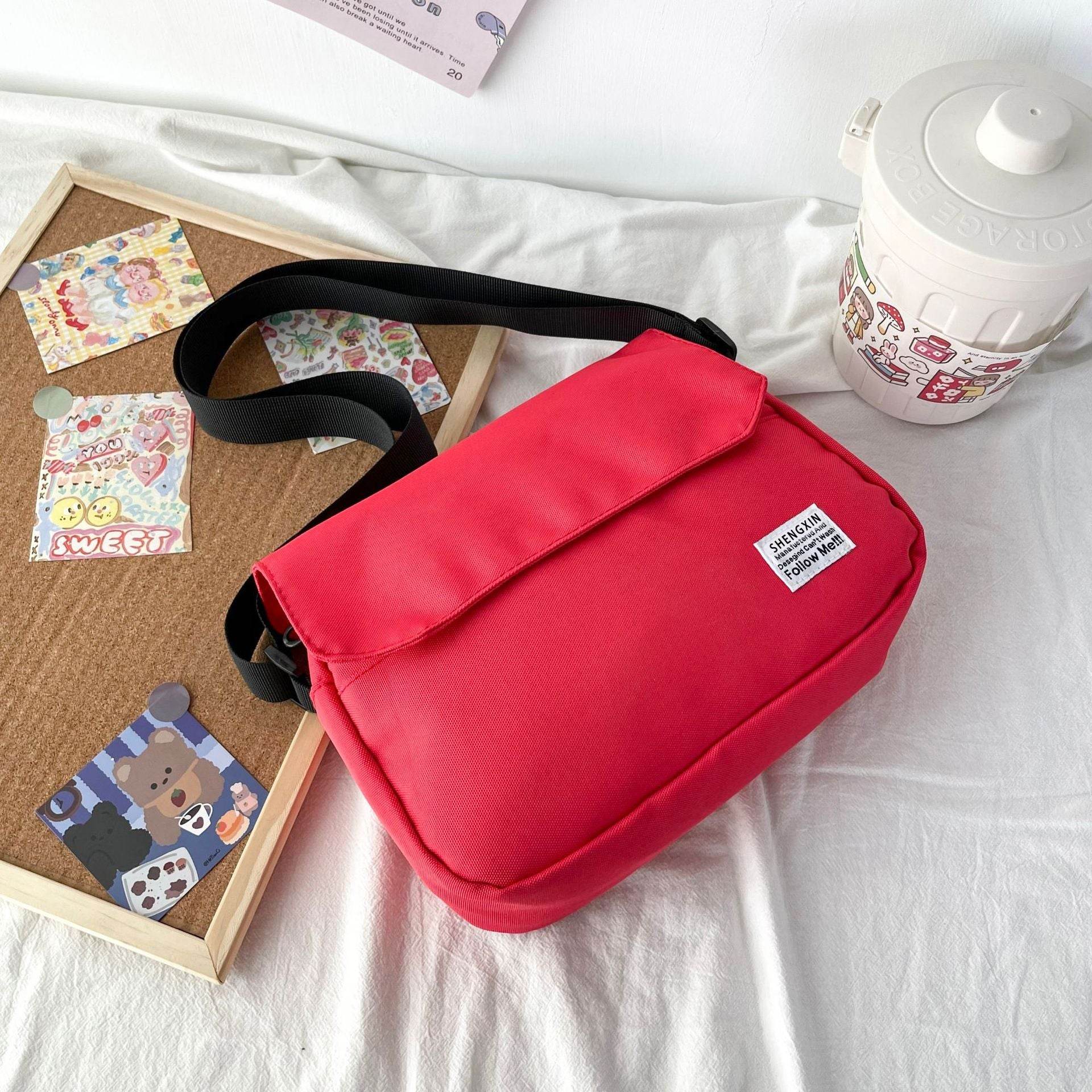 Ins Messenger Bags Women Men Crossbody Shoulder Bag Casual Couple Small Flap Bag - Mubimart