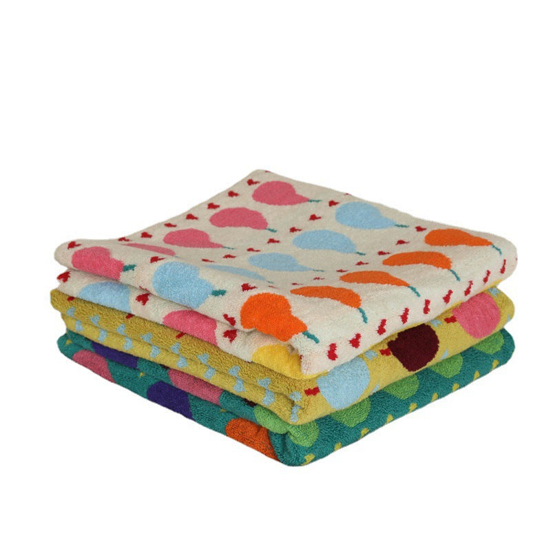 Ins Pear Pure Cotton Children's Square Towel Household Absorbent Class A Cotton - Mubimart -  