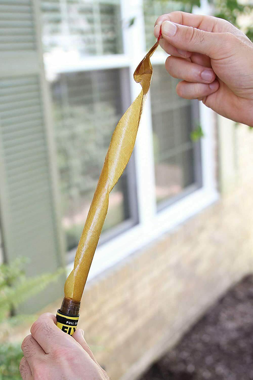 Insect Bug Fly Glue Paper Catcher Trap Ribbon Tape Strip Sticky Flies 16 Rolls - Mubimart