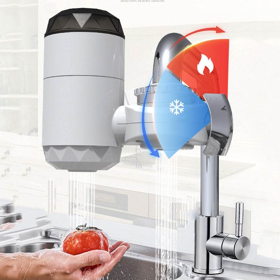 Instant Electric Heating Faucet Water Faucet Electric Hot Water Heater Faucet with LCD Temperature Display Bathroom Kitchen - Mubimart