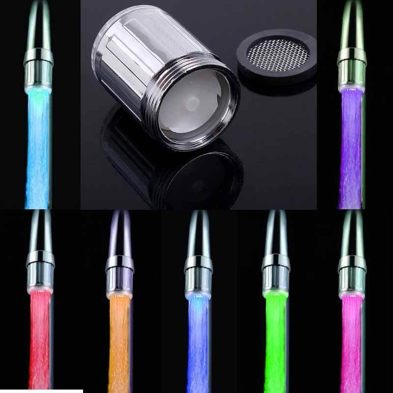 Intelligent LED Temperature Sensitive Faucet Shower 3-Color Light-up - Mubimart