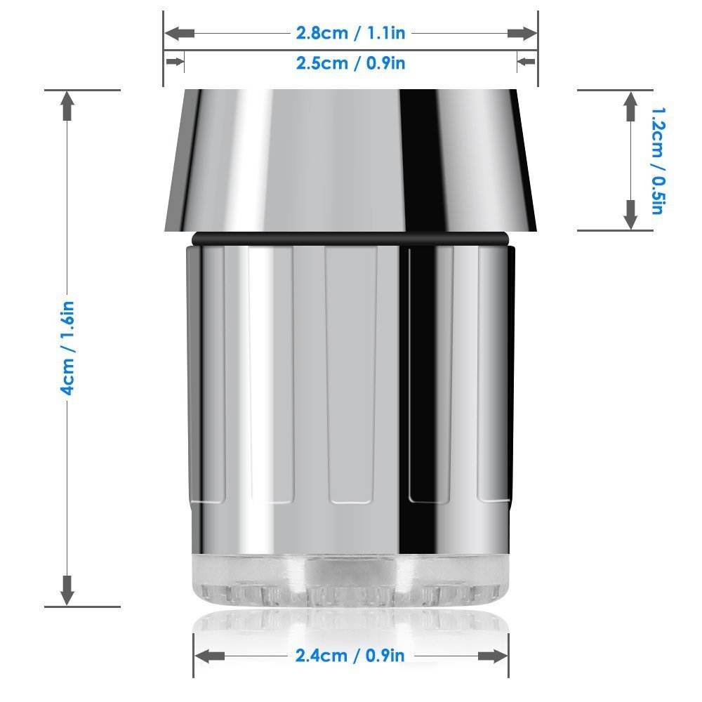 Intelligent LED Temperature Sensitive Faucet Shower 3-Color Light-up - Mubimart