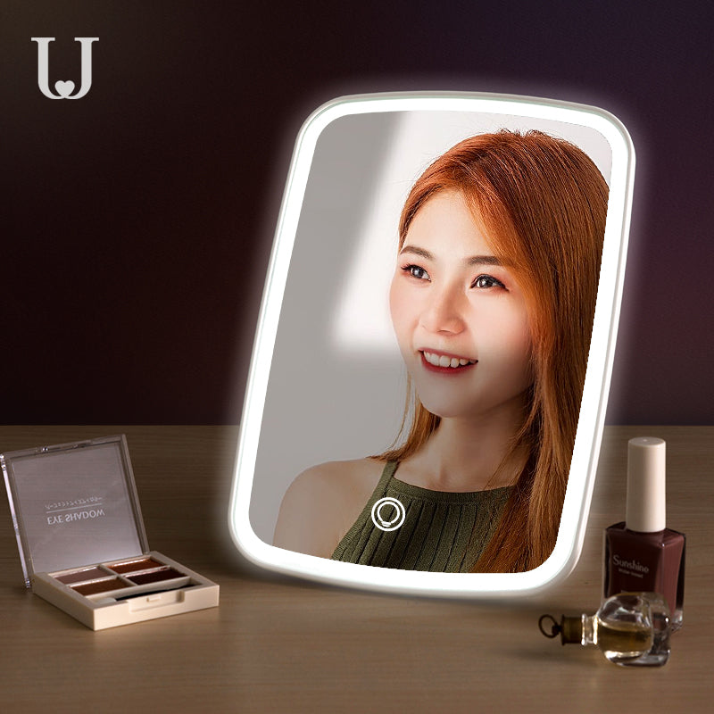 Intelligent Portable Desktop Ladies Makeup Light Adjustable Women Girls Rectangle Mirrors - Mubimart -  