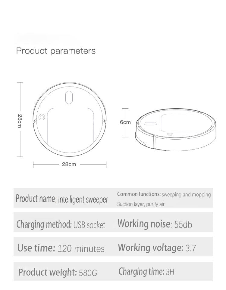 Intelligent humidifying sweeping robot - Mubimart -  