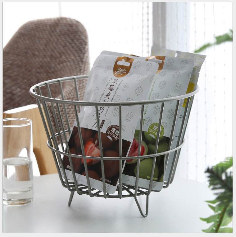 Iron Art Living Room Desktop Snack Sundries Storage Basket - Mubimart