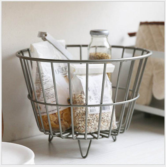 Iron Art Living Room Desktop Snack Sundries Storage Basket - Mubimart