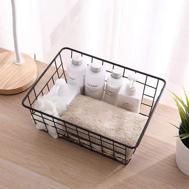 Iron Frame Storage Basket Multifunctional Sundries - Mubimart - Metal basket 