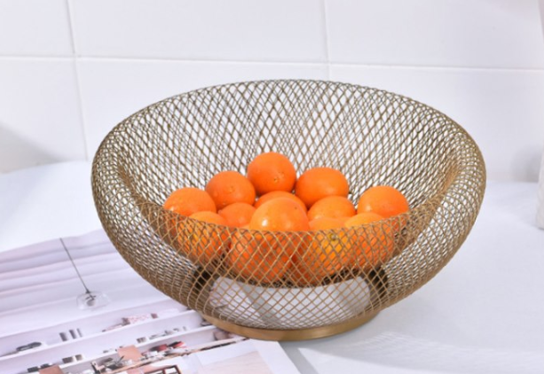 Iron Fruit Basket Simple Hollow Fruit Creative Basket - Mubimart -  