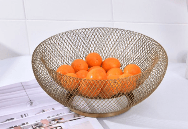 Iron Fruit Basket Simple Hollow Fruit Creative Basket - Mubimart