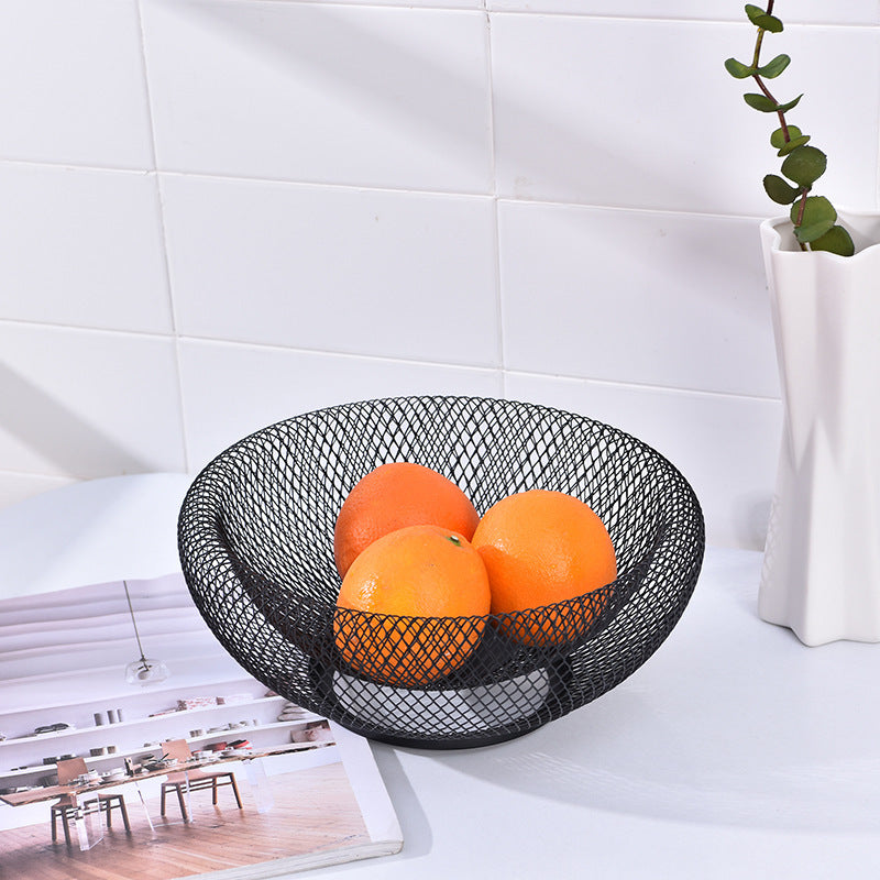 Iron Fruit Basket Simple Hollow Fruit Creative Basket - Mubimart -  