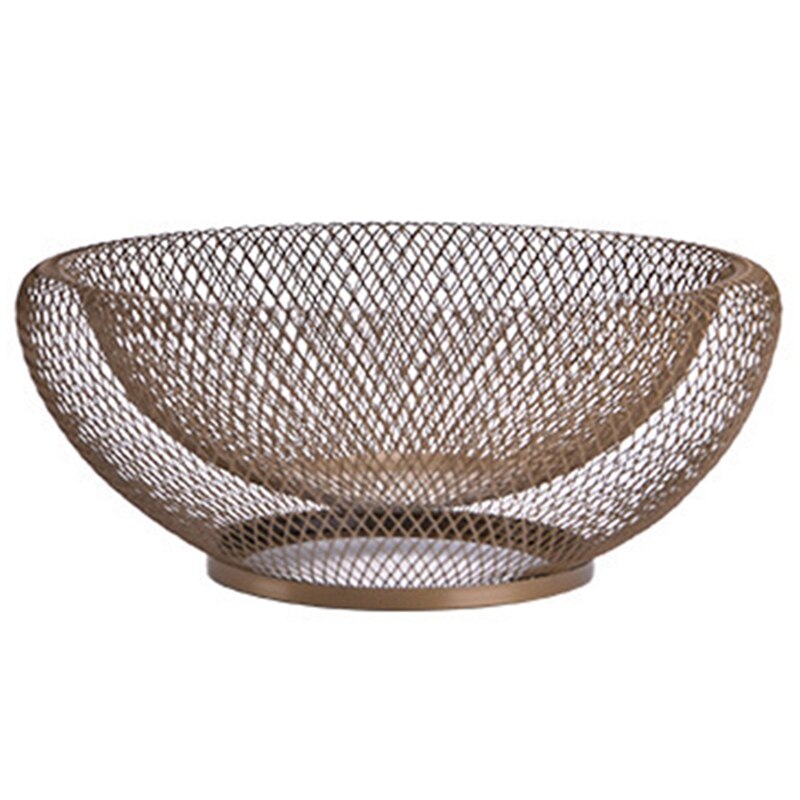 Iron Fruit Basket Simple Hollow Fruit Creative Basket - Mubimart - Metal basket 