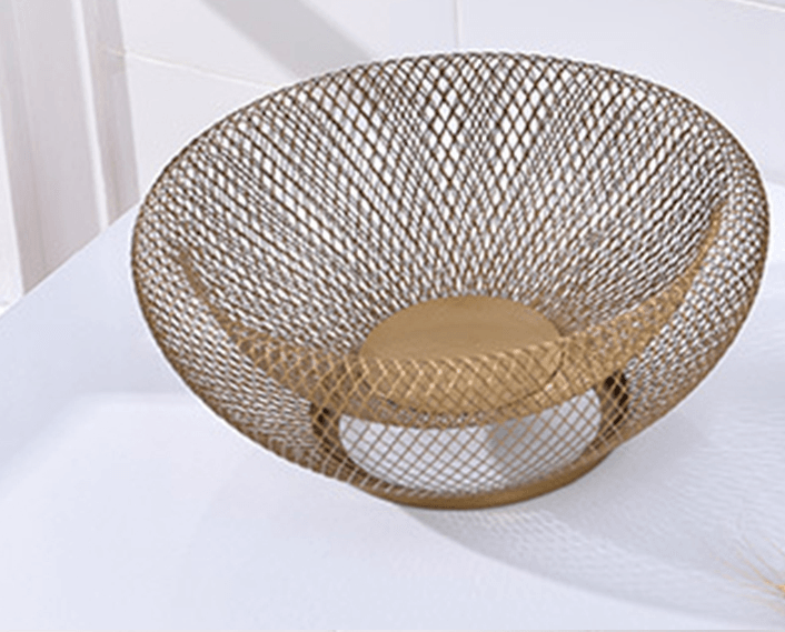 Iron Fruit Basket Simple Hollow Fruit Creative Basket - Mubimart