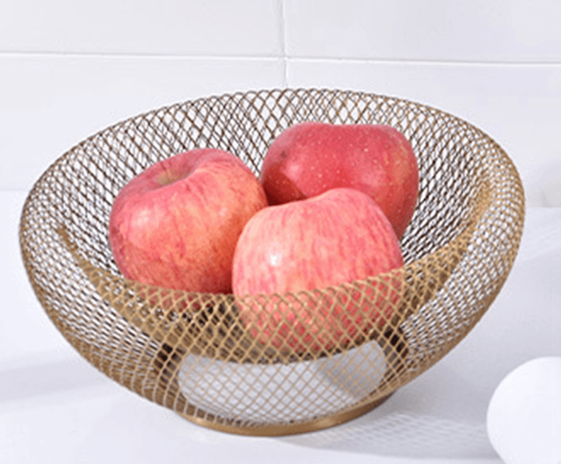 Iron Fruit Basket Simple Hollow Fruit Creative Basket - Mubimart