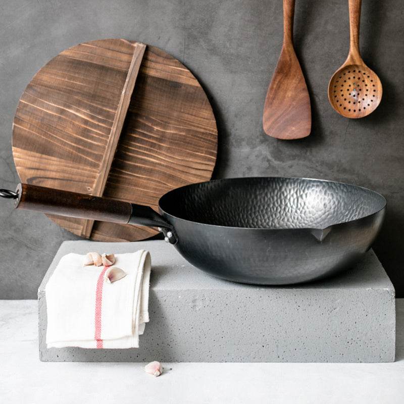 Iron Pan Traditional Iron Wok Handmade - Mubimart