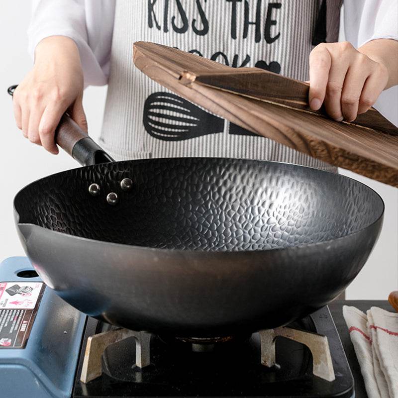Iron Pan Traditional Iron Wok Handmade - Mubimart