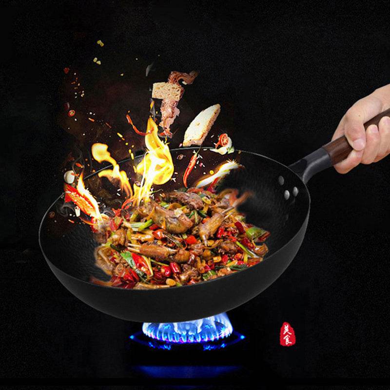 Iron Pan Traditional Iron Wok Handmade - Mubimart