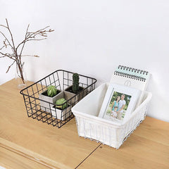 Iron Storage Basket Desktop Storage Basket - Mubimart - Metal basket 