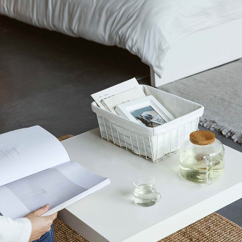 Iron Storage Basket Desktop Storage Basket - Mubimart