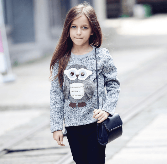 Jacket Coat for Girls Boy Sweatshirts Sweater for Girls Children's Girl Coats Cartoon Owl Clothes for Autumn Winter Fleece Lined - Mubimart