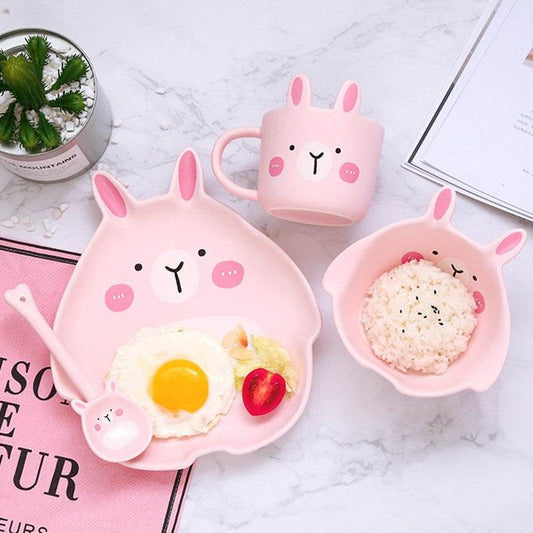 Japanese Ceramic Children's Dinner Plate Bowl Set Creative - Mubimart