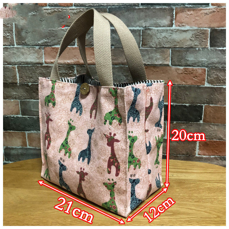 Japanese Cute Tote Bag Lunch Box Bag Lunch Bag Lunch Bag Canvas With Rice Mommy Bag Student Stew Pot - Mubimart -  