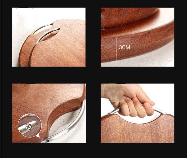 Japanese Ebony Cutting Board Whole Wood Cutting Board Household Solid Wood Cutting Board Circular Crack Proof Cutting Board Kitchen Cutting Board - Mubimart